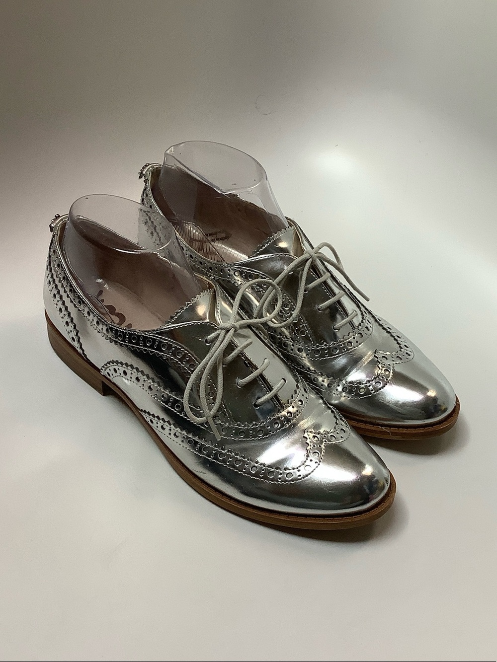 Sam Edelman Metallic Silver Women's Brogue Oxfords Size 9